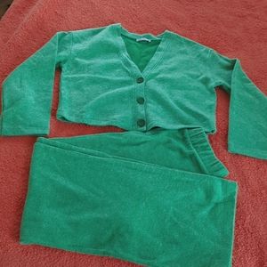 Warm cardigan and pant set